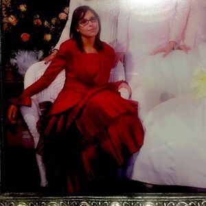 Bordeaux Pleated Tiered Dress Gown